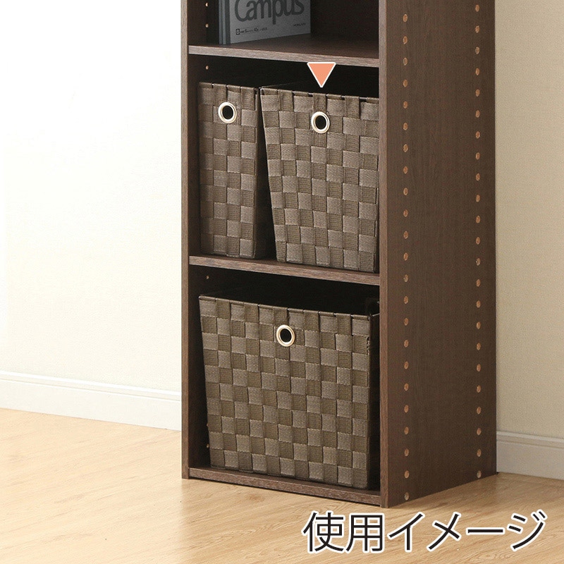 アイリスオーヤマ スペースユニット幅25cm用カラーバスケット ブラウン CBK-22D 1個(ご注文単位1個)【直送品】