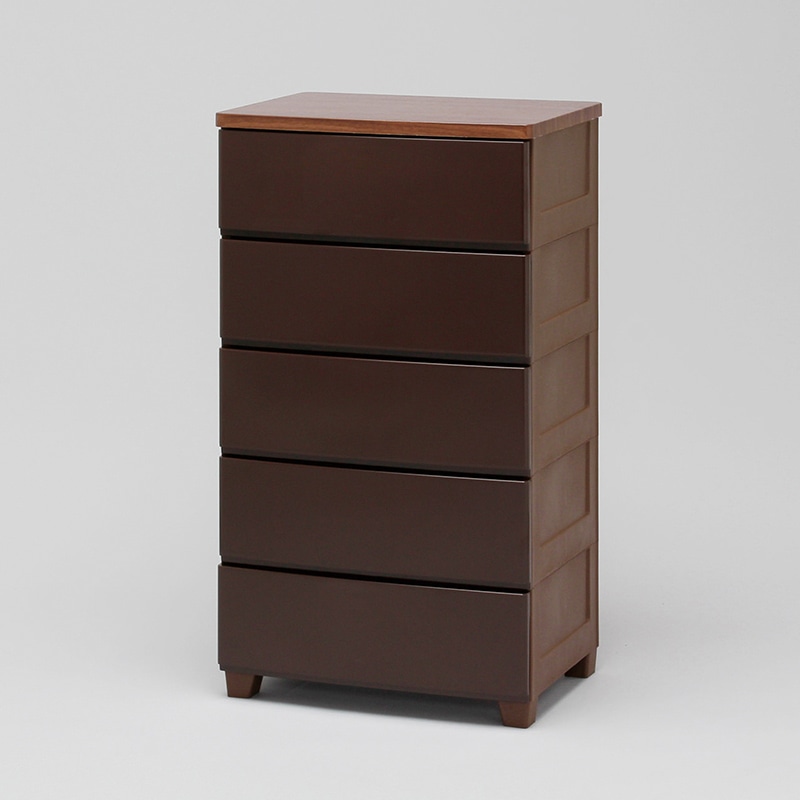 アイリスオーヤマ ウッドトップチェスト 幅56cm 5段 ブラウン MG-555 1台(ご注文単位1台)【直送品】