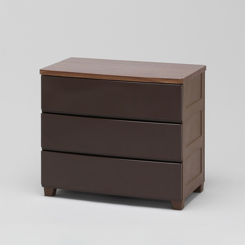 アイリスオーヤマ ウッドトップチェスト 幅73cm 3段 ブラウン MG-723 1台(ご注文単位1台)【直送品】