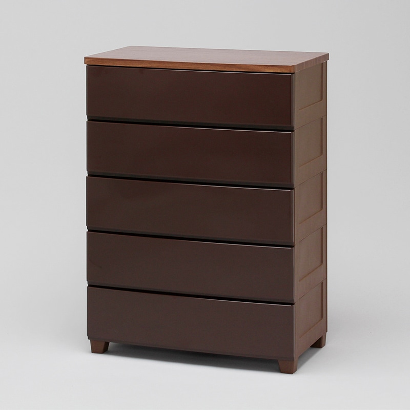 アイリスオーヤマ ウッドトップチェスト 幅73cm 5段 ブラウン MG-725 1台(ご注文単位1台)【直送品】