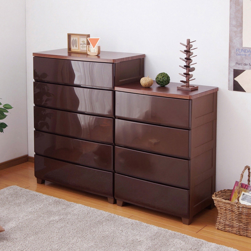 アイリスオーヤマ ウッドトップチェスト 幅73cm 5段 ブラウン MG-725 1台(ご注文単位1台)【直送品】