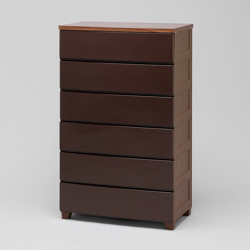 アイリスオーヤマ ウッドトップチェスト 幅73cm 6段 ブラウン MG-726 1台(ご注文単位1台)【直送品】