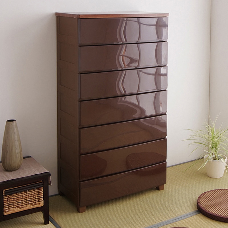 アイリスオーヤマ ウッドトップチェスト 幅73cm 7段 ブラウン MG-727 1台(ご注文単位1台)【直送品】