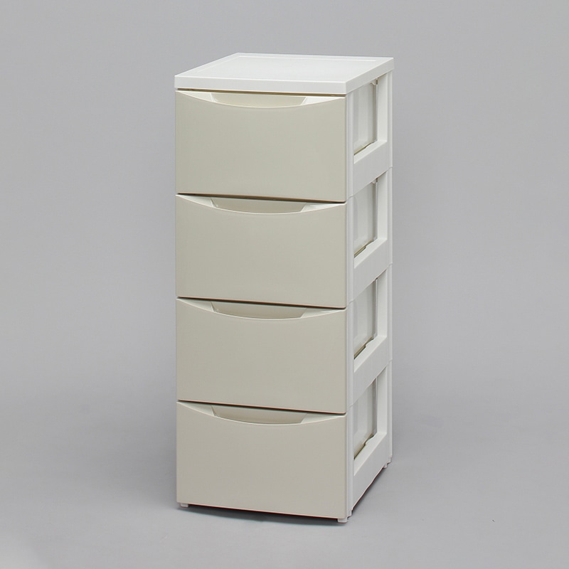 アイリスオーヤマ スリムチェスト 4段 ホワイト/アイボリー COD-324 1台(ご注文単位1台)【直送品】
