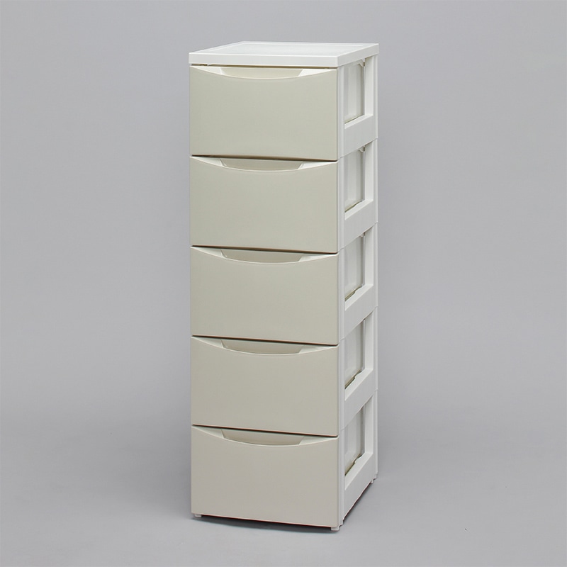 アイリスオーヤマ スリムチェスト 5段 ホワイト/アイボリー COD-325 1台(ご注文単位1台)【直送品】