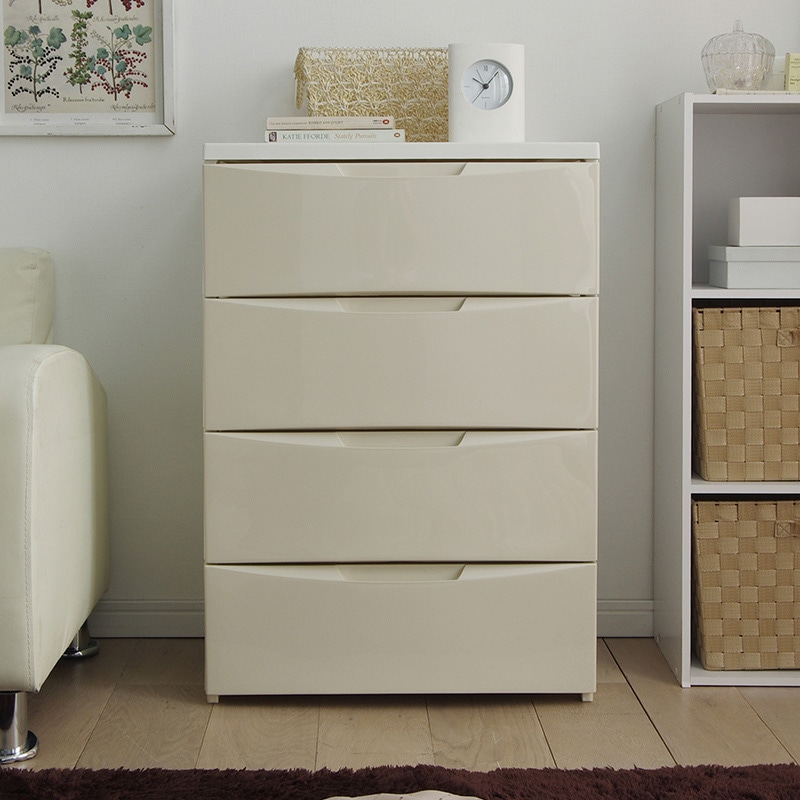 アイリスオーヤマ レギュラーチェスト 4段 ホワイト/アイボリー COD-554 1台(ご注文単位1台)【直送品】