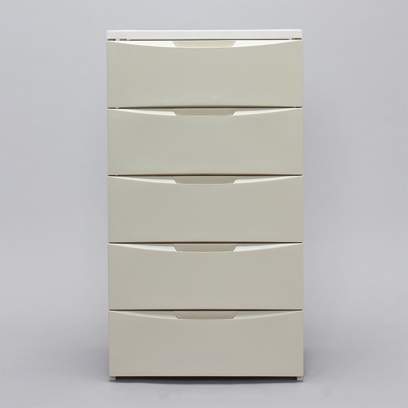 アイリスオーヤマ レギュラーチェスト 5段 ホワイト/アイボリー COD-555 1台(ご注文単位1台)【直送品】