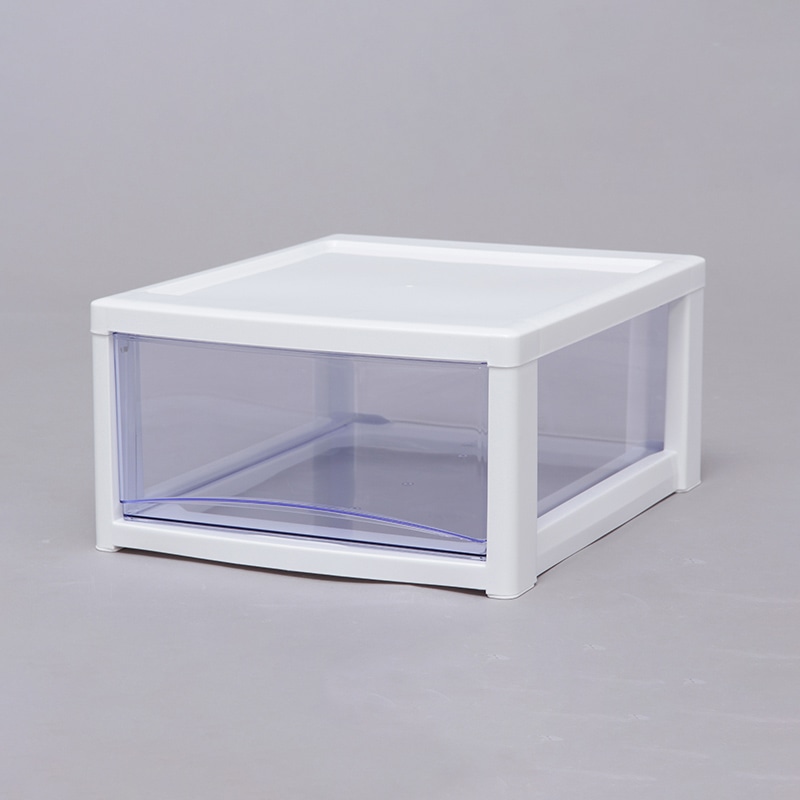 アイリスオーヤマ スーパークリアチェスト 深型 1段 ホワイト/クリアブルー SCE-010 1個(ご注文単位3個)【直送品】