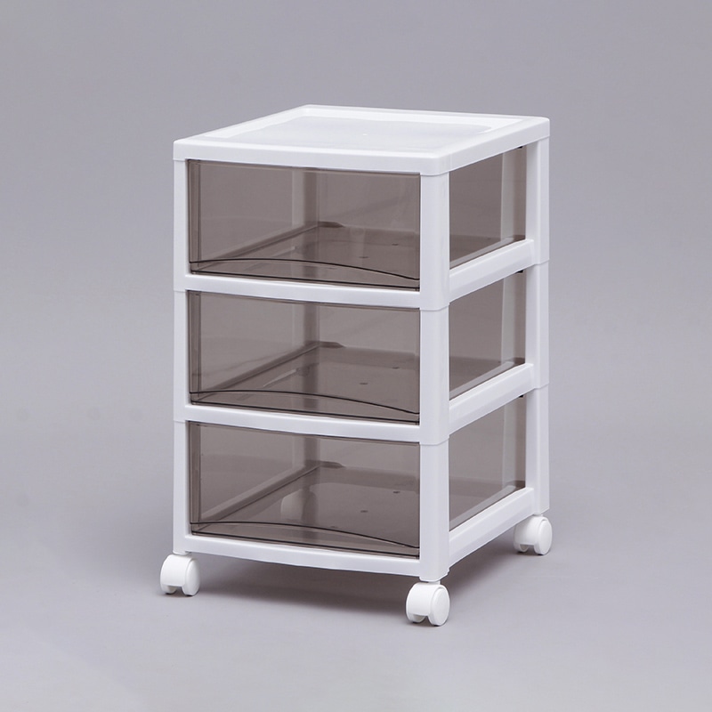 アイリスオーヤマ スーパークリアチェスト 深型 3段 ホワイト/クリアブラウン SCE-030 1個(ご注文単位1個)【直送品】