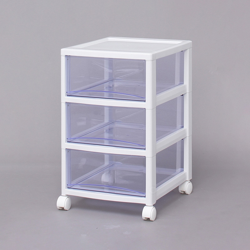 アイリスオーヤマ スーパークリアチェスト 深型 3段 ホワイト/クリアブルー SCE-030 1個(ご注文単位1個)【直送品】