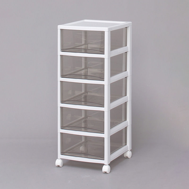 アイリスオーヤマ スーパークリアチェスト 深型 5段 ホワイト/クリアブラウン SCE-050 1個(ご注文単位1個)【直送品】