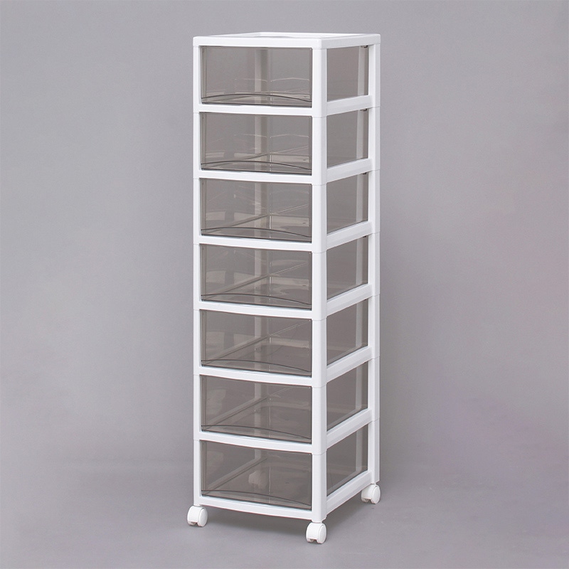 アイリスオーヤマ スーパークリアチェスト 深型 7段 ホワイト/クリアブラウン SCE-070 1個(ご注文単位1個)【直送品】