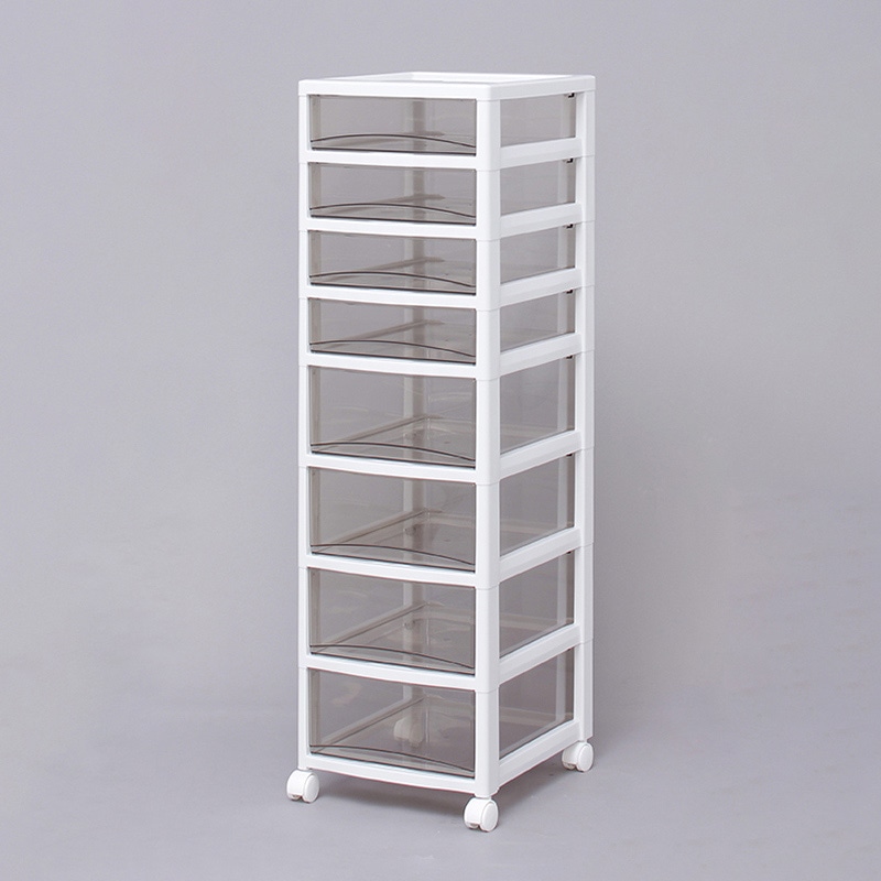 アイリスオーヤマ スーパークリアチェスト 浅型4段+深型4段 ホワイト/クリアブラウン SCE-440 1個(ご注文単位1個)【直送品】