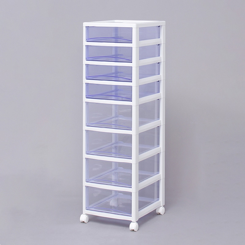 アイリスオーヤマ スーパークリアチェスト 浅型4段+深型4段 ホワイト/クリアブルー SCE-440 1個(ご注文単位1個)【直送品】