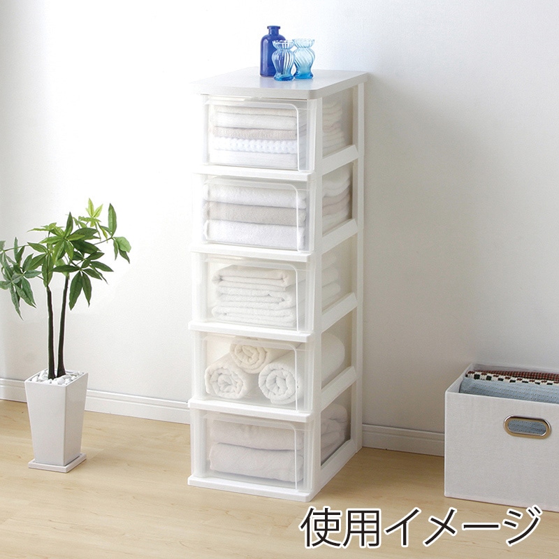 アイリスオーヤマ ウッドトップチェスト 幅32.4cm 5段 ホワイト WTS-305 1個(ご注文単位2個)【直送品】