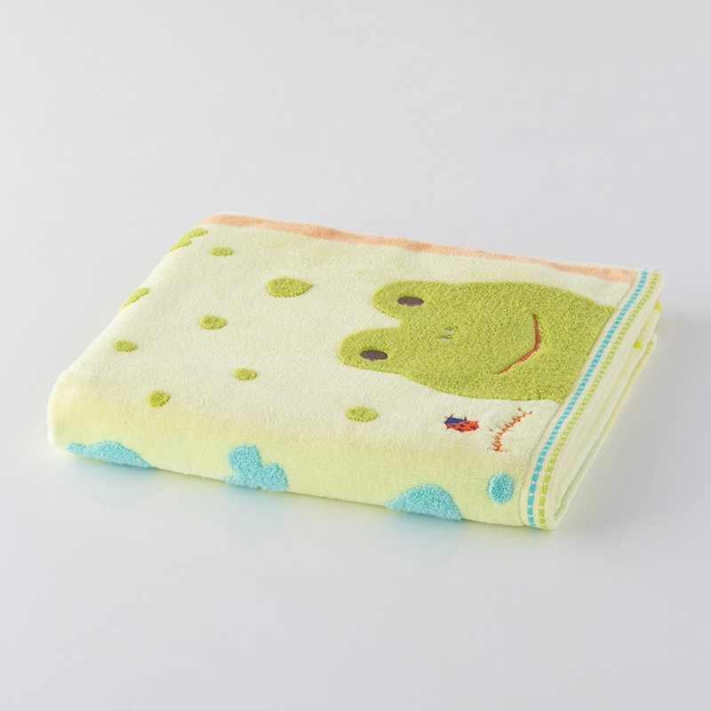 UCHINO もちぷに バスタオル かえる 9018B704G 1枚（ご注文単位4枚）【直送品】