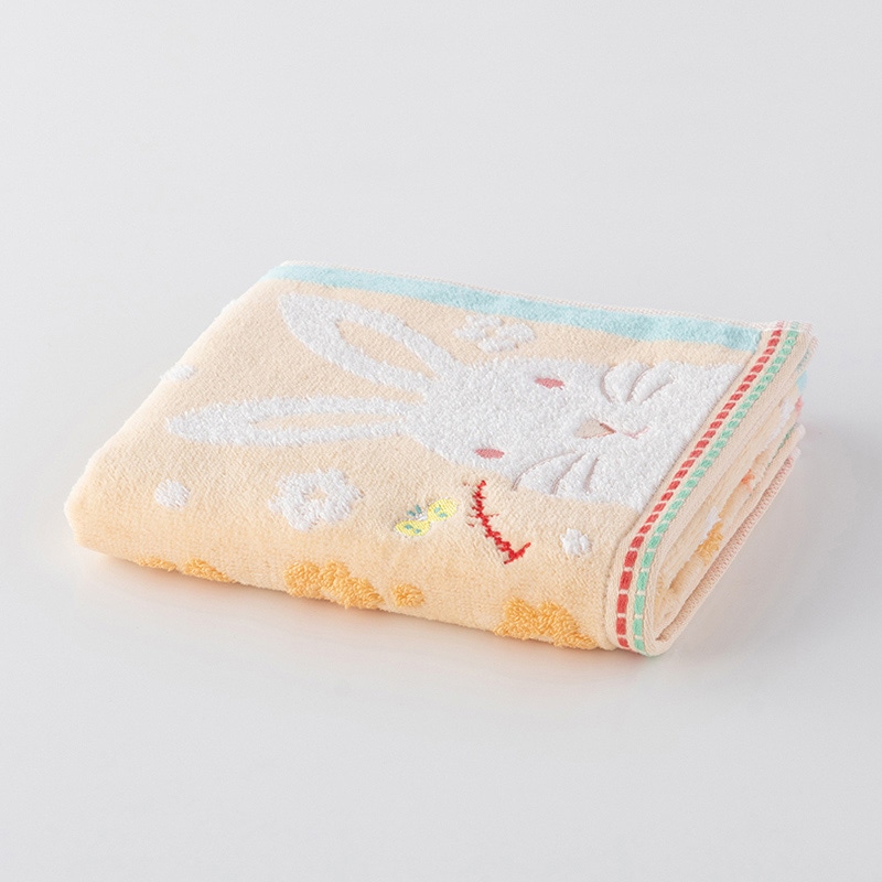 UCHINO もちぷに フェイスタオル うさぎ 9006F704OR 1枚（ご注文単位10枚）【直送品】