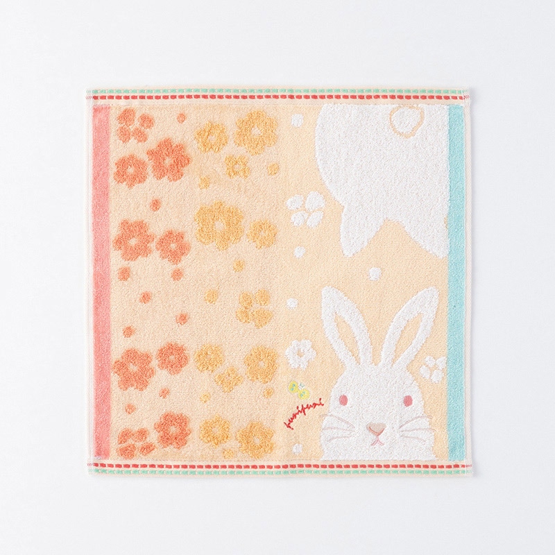 UCHINO もちぷに ゲストタオル うさぎ 9004G704OR 1枚(ご注文単位10枚)【直送品】