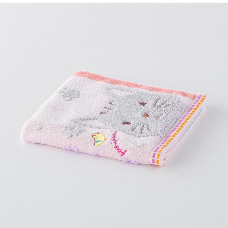 UCHINO もちぷに ゲストタオル ねこ 9004G704P 1枚（ご注文単位10枚）【直送品】