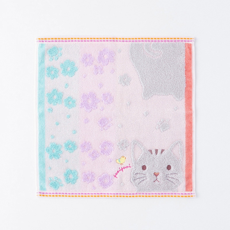 UCHINO もちぷに ゲストタオル ねこ 9004G704P 1枚(ご注文単位10枚)【直送品】