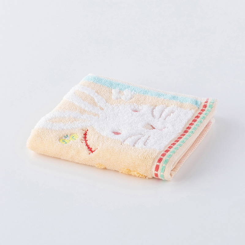 UCHINO もちぷに タオルハンカチ うさぎ 9003V017OR 1枚（ご注文単位10枚）【直送品】