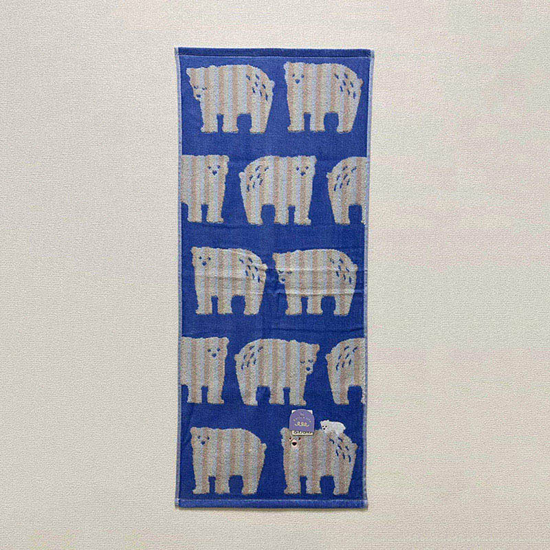 UCHINO ミミ フェイスタオル ブルー 6108F359B 1枚（ご注文単位10枚）【直送品】