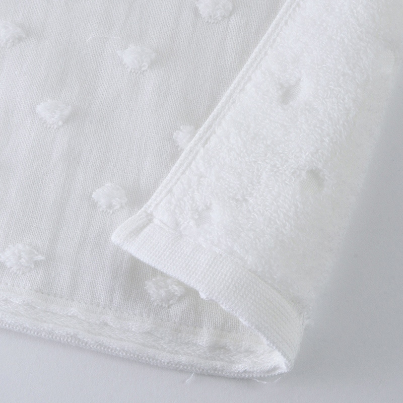 UCHINO ふわふわガーゼドット ゲストタオル ホワイト 8807G566W 1枚(ご注文単位10枚)【直送品】