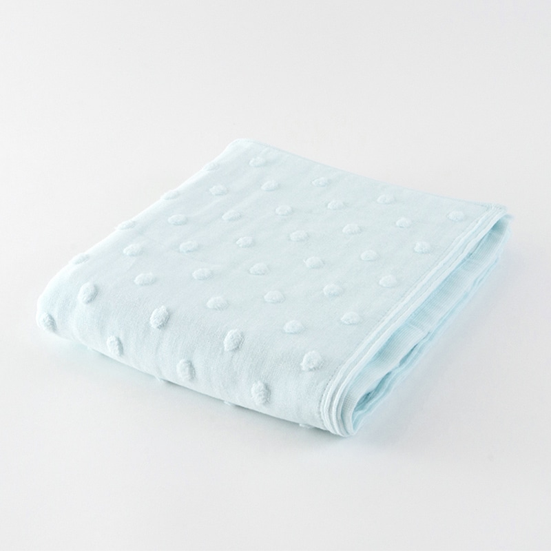 UCHINO ふわふわガーゼドット スモールバスタオル ブルー 8824B566B 1枚(ご注文単位4枚)【直送品】