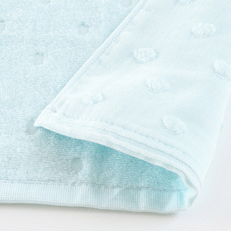 UCHINO ふわふわガーゼドット スモールバスタオル ブルー 8824B566B 1枚(ご注文単位4枚)【直送品】