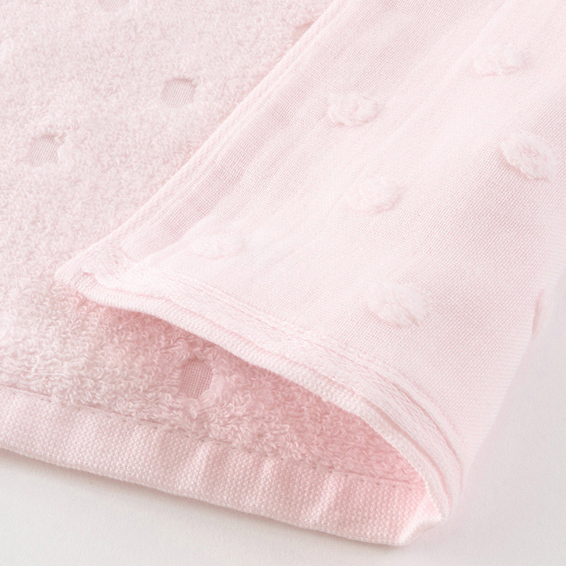 UCHINO ふわふわガーゼドット スモールバスタオル ピンク 8824B566P 1枚(ご注文単位4枚)【直送品】