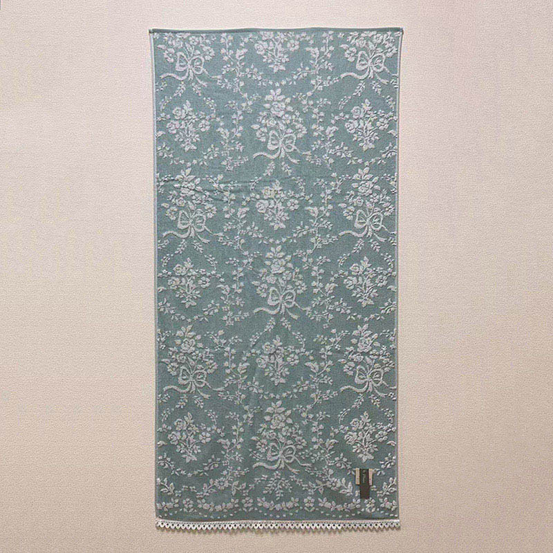 UCHINO ローズブーケ バスタオル ブルーグリーン 6130B398BG 1枚(ご注文単位4枚)【直送品】