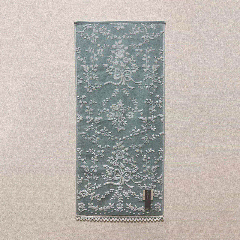 UCHINO ローズブーケ フェイスタオル ブルーグリーン 6112F398BG 1枚（ご注文単位10枚）【直送品】