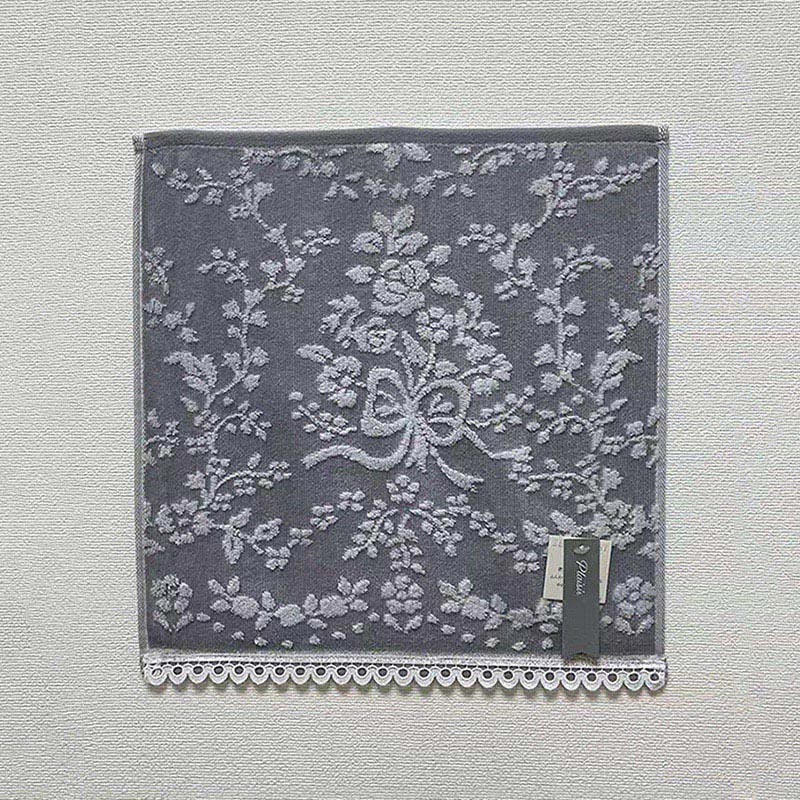 UCHINO ローズブーケ ゲストタオル グレー 6107G398GY 1枚（ご注文単位10枚）【直送品】