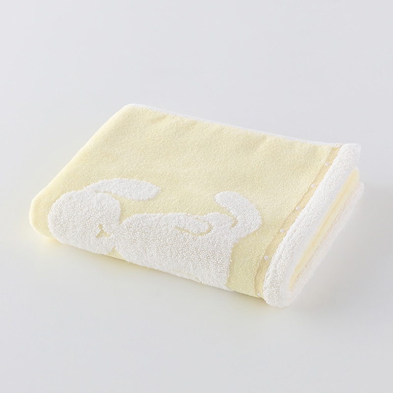 UCHINO ふわふわバニー フェイスタオル ライトイエロー 8813F858LY 1枚（ご注文単位10枚）【直送品】