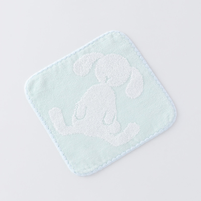 UCHINO ふわふわバニー タオルハンカチ ライトブルー 8806V092LB 1枚（ご注文単位10枚）【直送品】