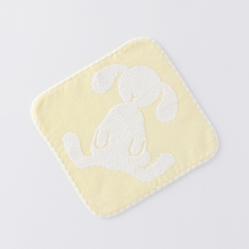 UCHINO ふわふわバニー タオルハンカチ ライトイエロー 8806V092LY 1枚（ご注文単位10枚）【直送品】