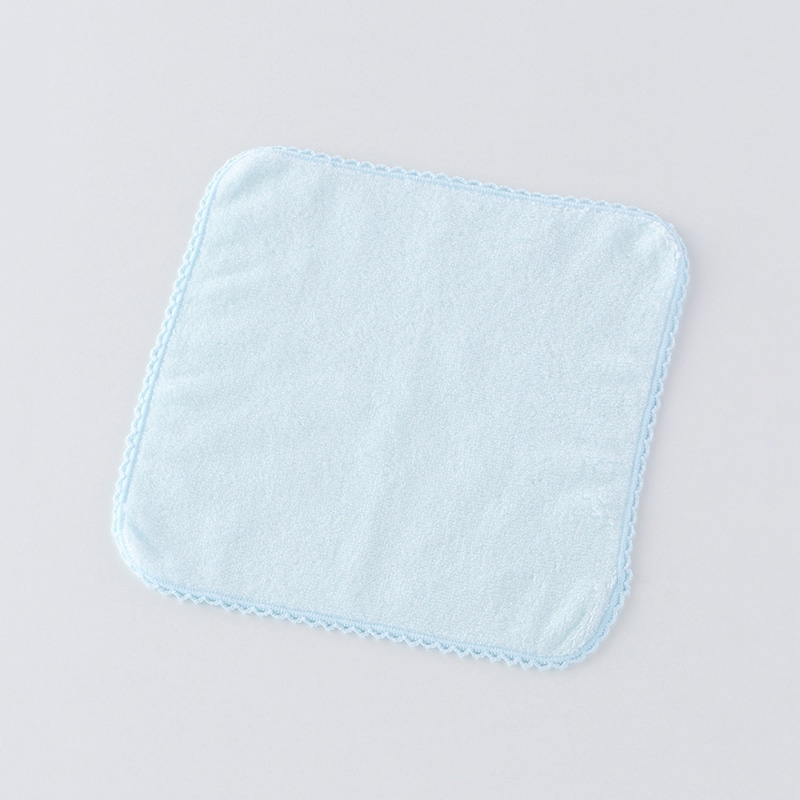 UCHINO ふわふわカラー タオルハンカチ ブルー 8806V090B1 1枚（ご注文単位10枚）【直送品】