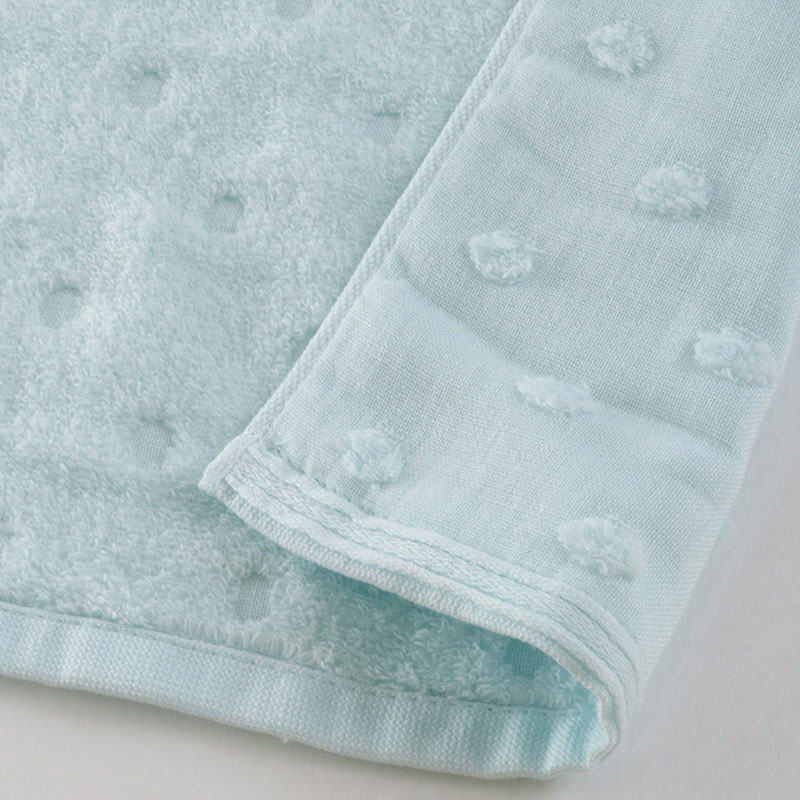 UCHINO ふわふわガーゼドット バスタオル ブルー 8833B566B 1枚(ご注文単位4枚)【直送品】