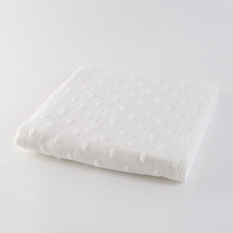 UCHINO ふわふわガーゼドット バスタオル ホワイト 8833B566W 1枚（ご注文単位4枚）【直送品】