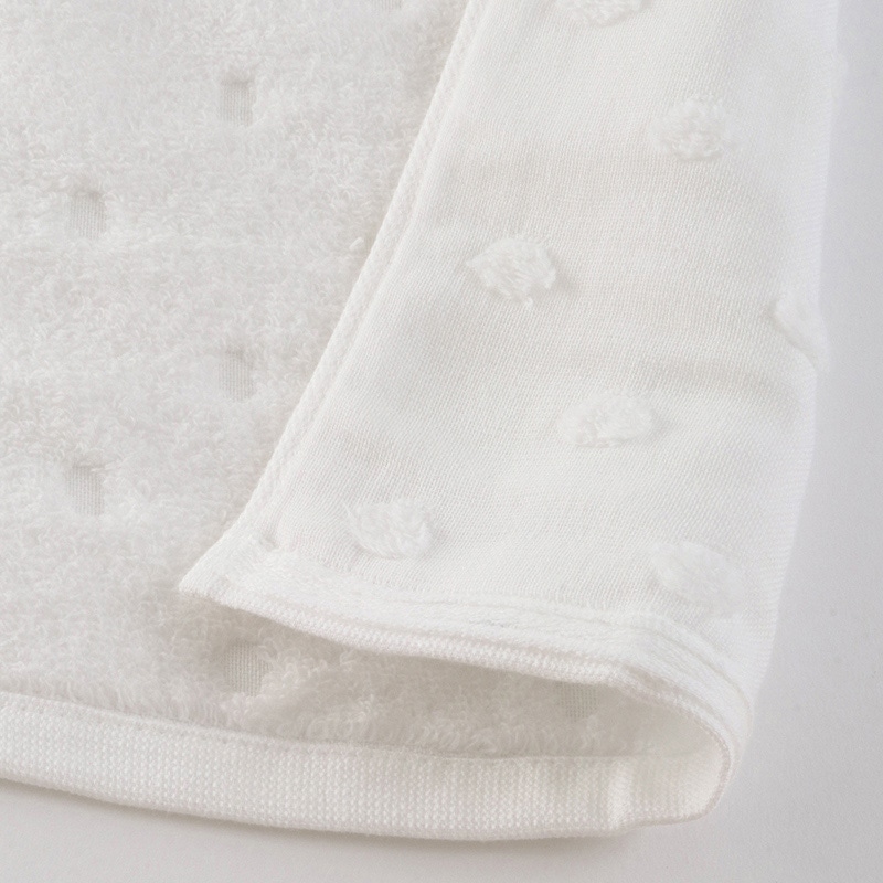 UCHINO ふわふわガーゼドット バスタオル ホワイト 8833B566W 1枚(ご注文単位4枚)【直送品】