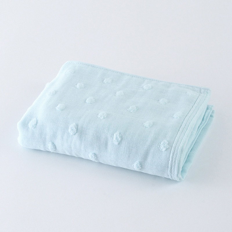 UCHINO ふわふわガーゼドット フェイスタオル ブルー 8810F566B 1枚（ご注文単位10枚）【直送品】