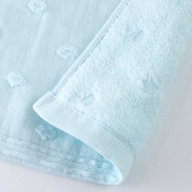 UCHINO ふわふわガーゼドット フェイスタオル ブルー 8810F566B 1枚(ご注文単位10枚)【直送品】