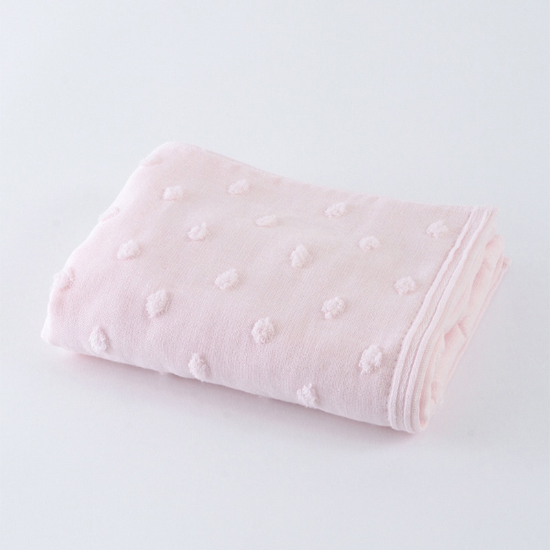 UCHINO ふわふわガーゼドット フェイスタオル ピンク 8810F566P 1枚（ご注文単位10枚）【直送品】