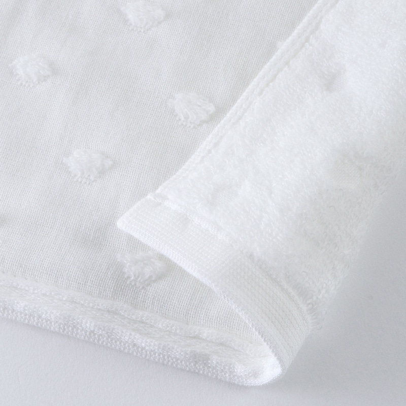 UCHINO ふわふわガーゼドット フェイスタオル ホワイト 8810F566W 1枚(ご注文単位10枚)【直送品】