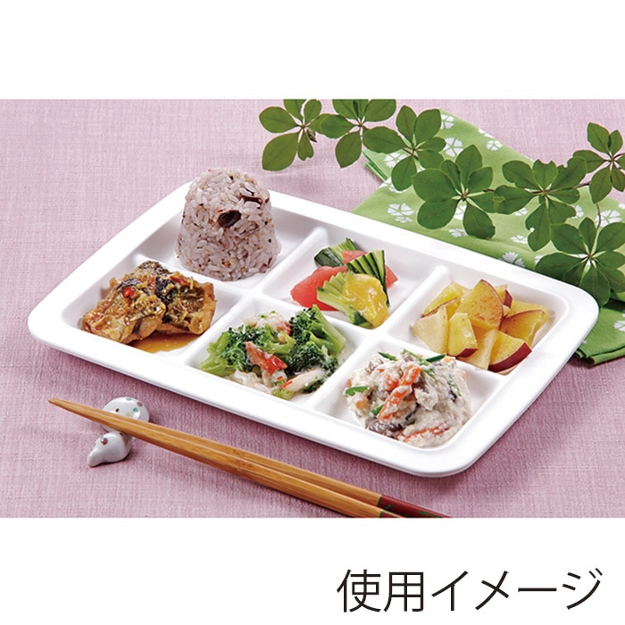 スリーライン シェルミン　6仕切プレート　ビュプレ6 白色 SM-11336SW　1枚（ご注文単位5枚）【直送品】