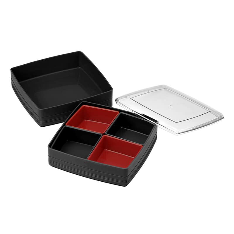 イノマタ化学 彩り御膳 二段重 ブラック 1068 1個（ご注文単位1個）【直送品】