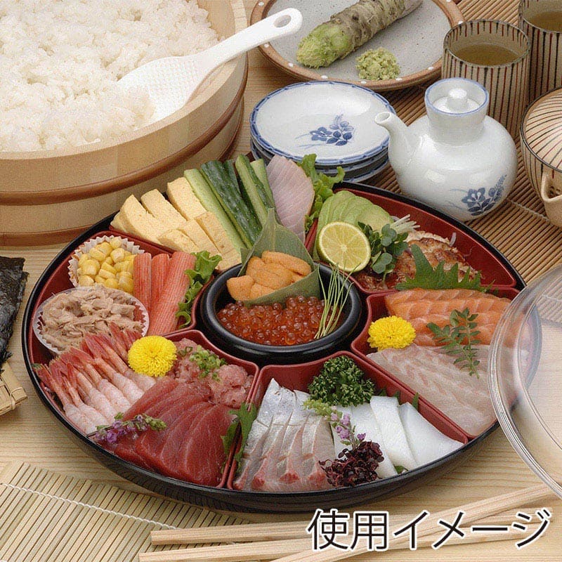 イノマタ化学 手巻き御膳 しゃもじ付き ブラック 1075 1個（ご注文単位1個）【直送品】