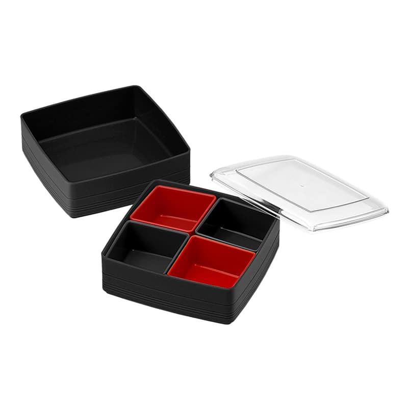 イノマタ化学 彩り小町 二段重 ブラック 1078 1個（ご注文単位1個）【直送品】