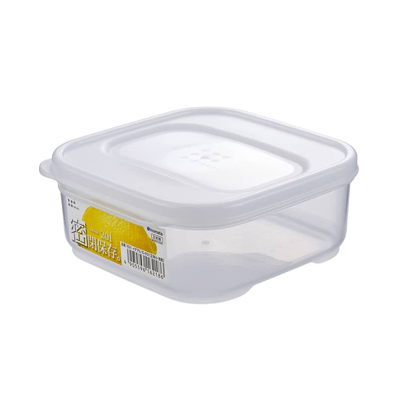 イノマタ化学 食品保存容器 イデアル 正角小 浅型 ID-201 クリアー 1621 1個（ご注文単位1個）【直送品】