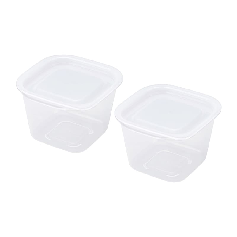 イノマタ化学 楽ちんパック スクエア深型430ml 2個組 クリアーホワイト 1815 1組（ご注文単位1組）【直送品】